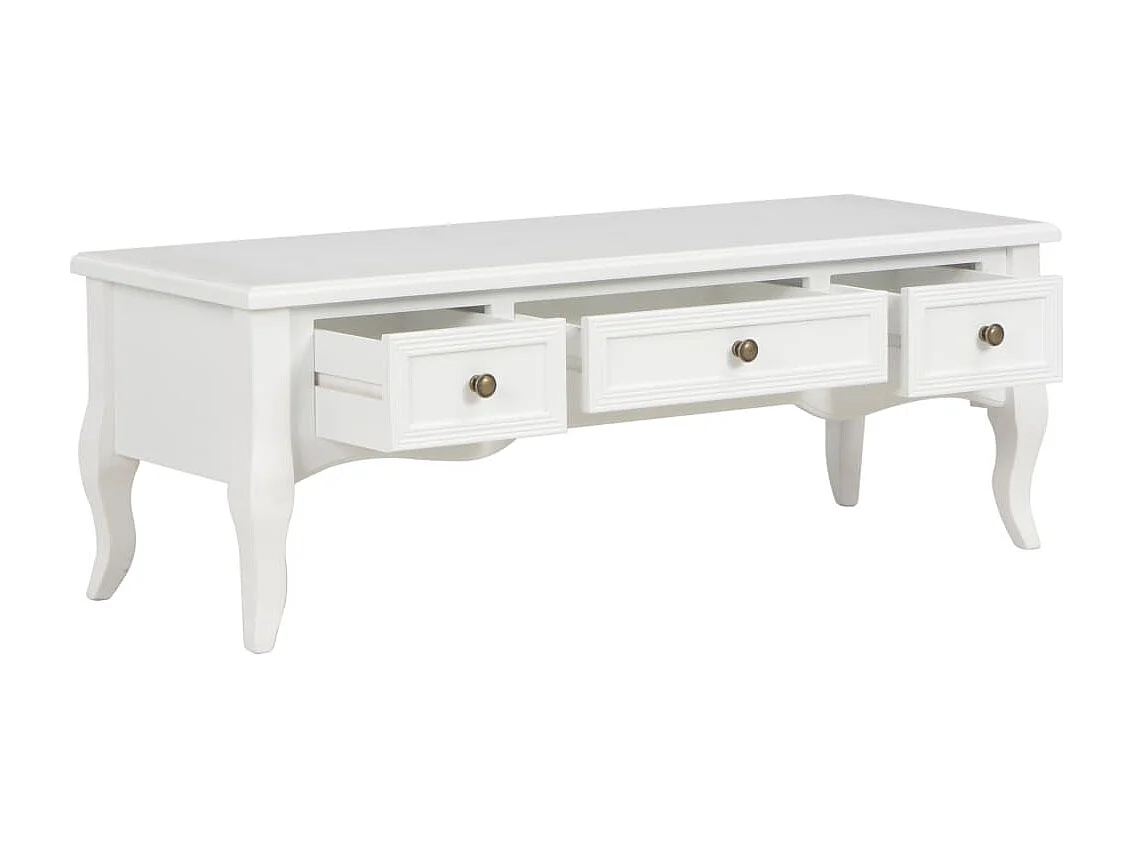 Jean-Félix-Paul  Meuble TV Blanc 100 x 35 x 35 cm Bois