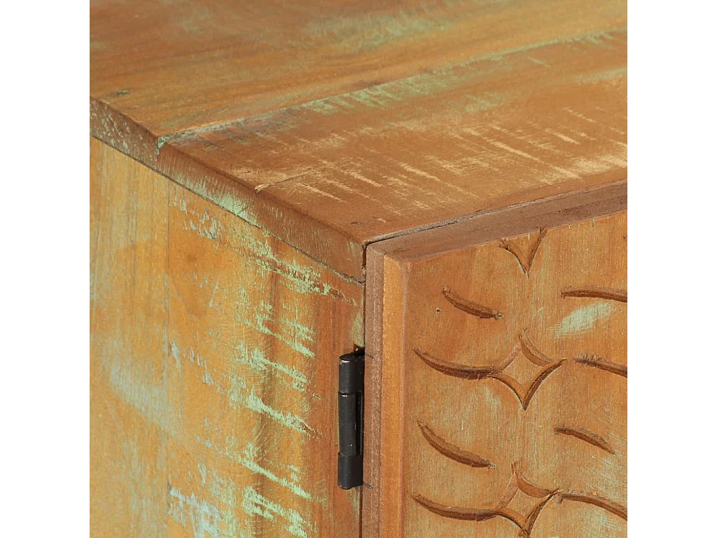 Garden Furniture -  Meuble TV sculpté à la main 120x30x40 cm Bois de récupération