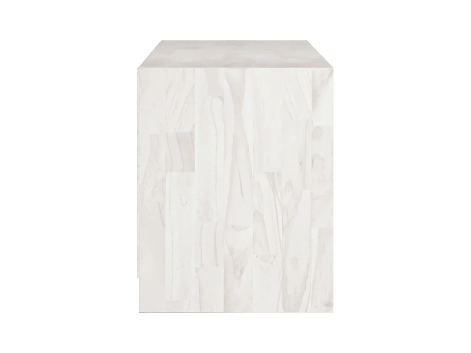 Qara  Mueble de TV madera maciza de pino blanco 104x33x41 cm