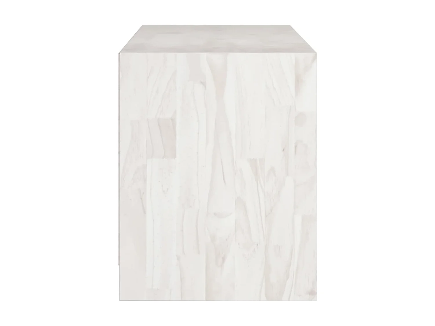Qara  Meuble TV Blanc 104x33x41 cm Bois de pin massif