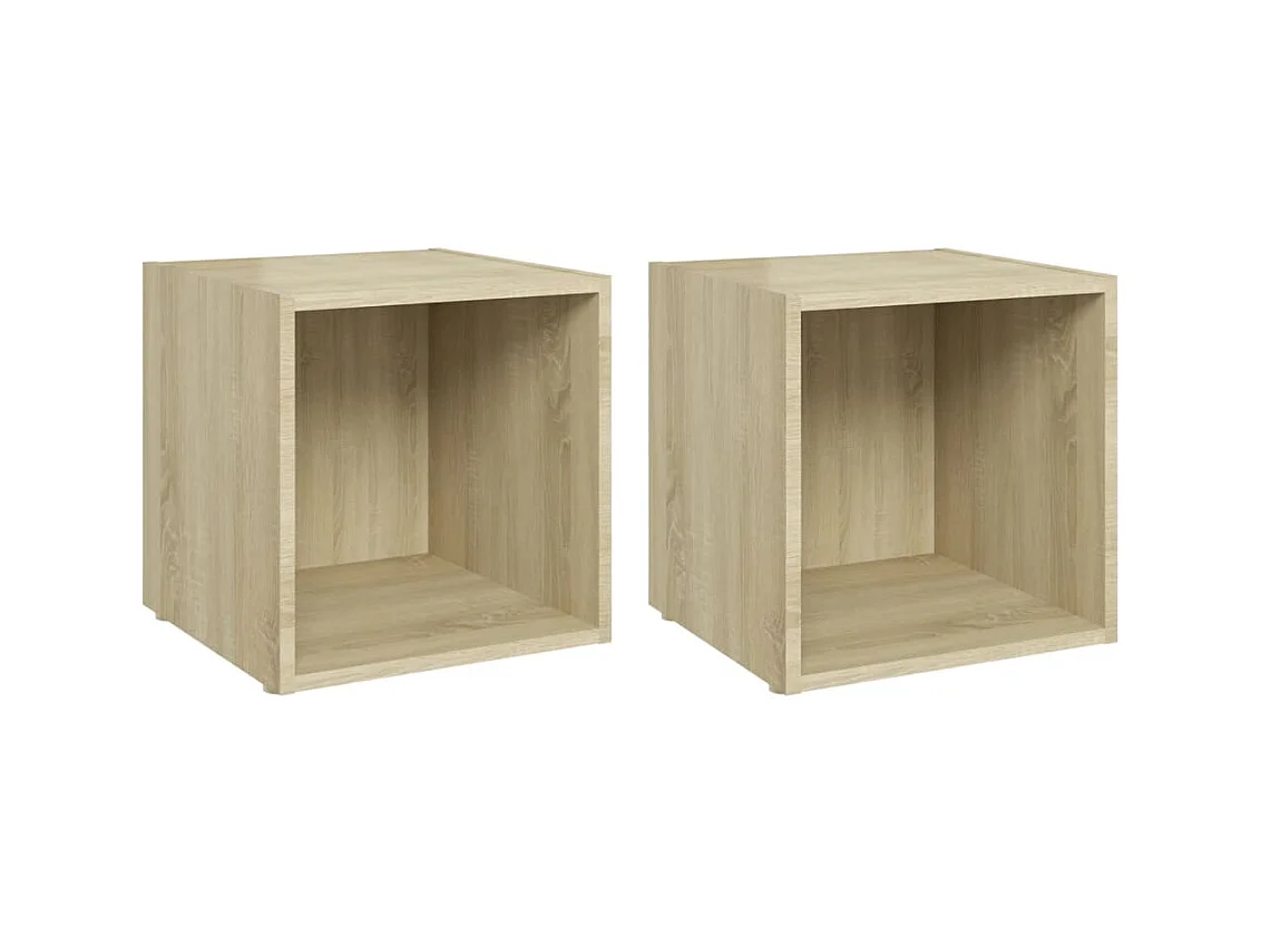 Cape Canaveral  Meubles TV 2 pcs chêne sonoma 37x35x37 cm bois d’ingénierie