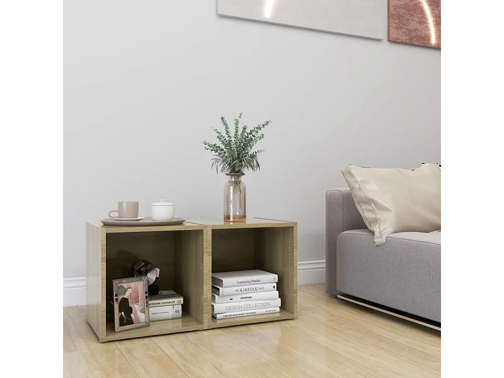 Cape Canaveral  Meubles TV 2 pcs chêne sonoma 37x35x37 cm bois d’ingénierie
