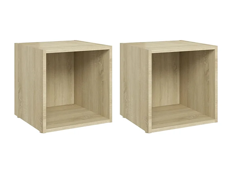 Cape Canaveral  Muebles de TV 2uds madera contrachapada roble Sonoma 37x35x37cm
