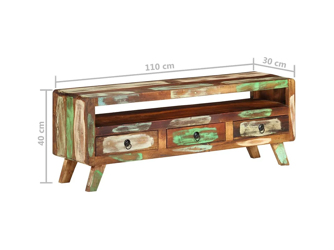 Sophie-Marie-Bernadette  Tv-meubel 110x30x40 cm massief gerecycled hout meerkleurig