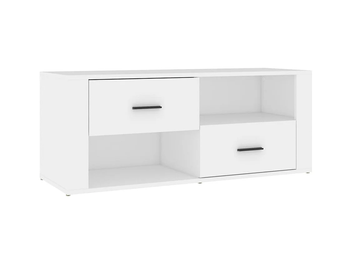 Xyra  Meuble TV Blanc 100x35x40 cm Bois d'ingénierie
