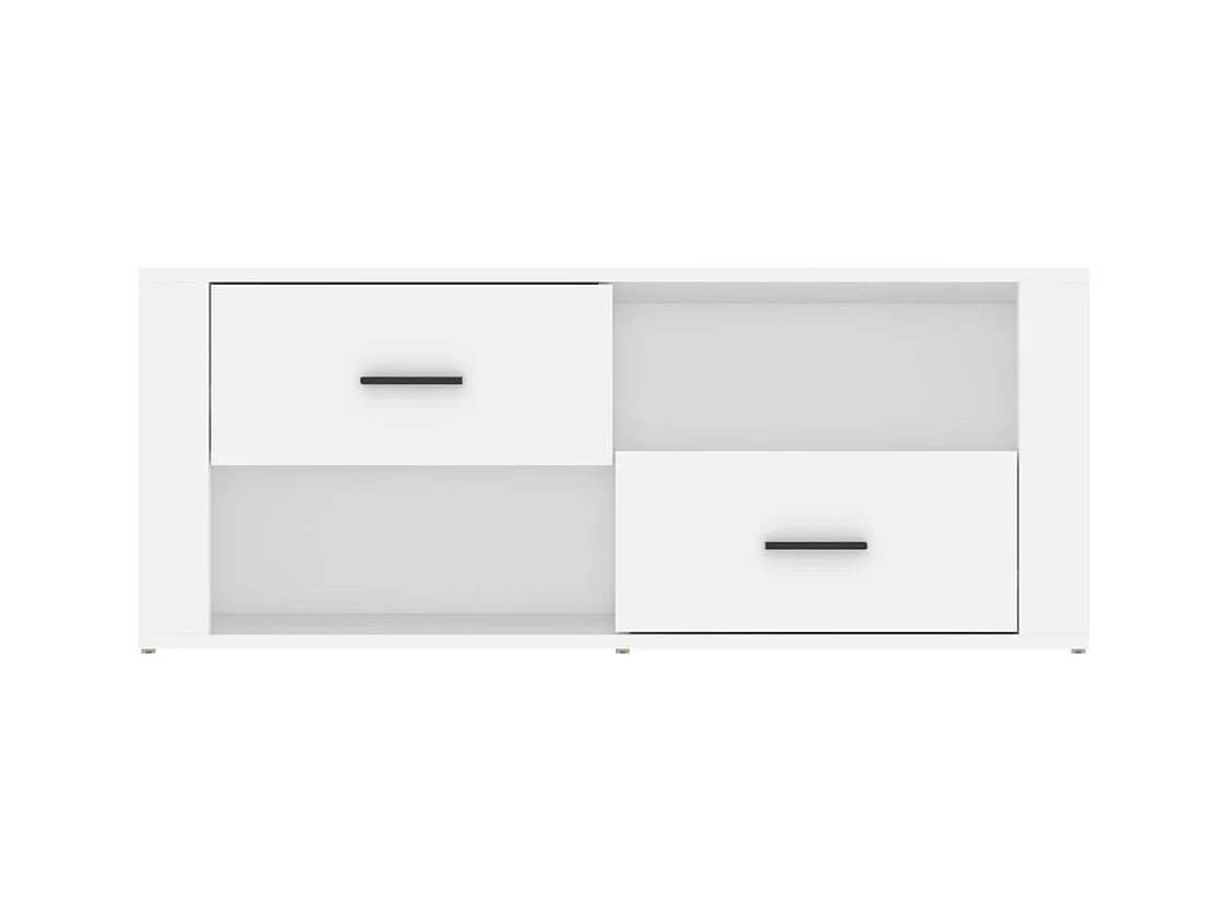 Xyra  Meuble TV Blanc 100x35x40 cm Bois d'ingénierie