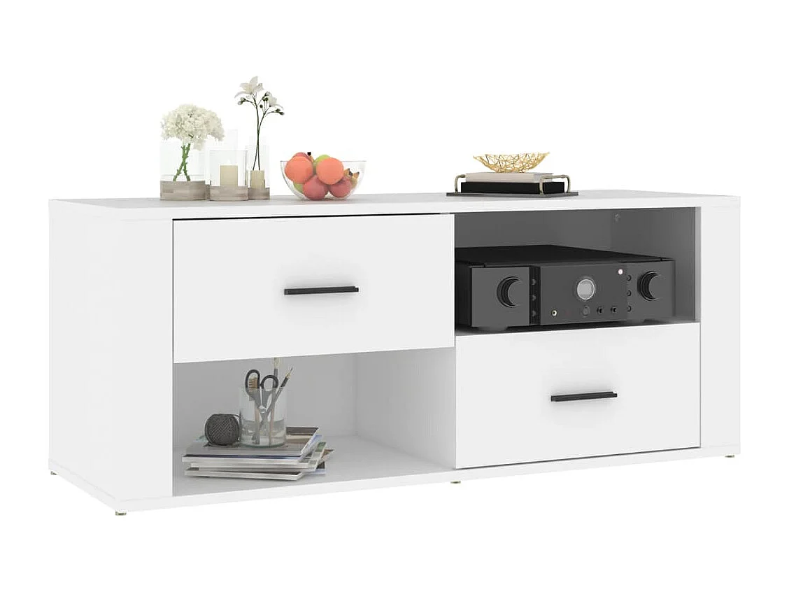 Xyra  Tv-meubel 100x35x40 cm bewerkt hout wit