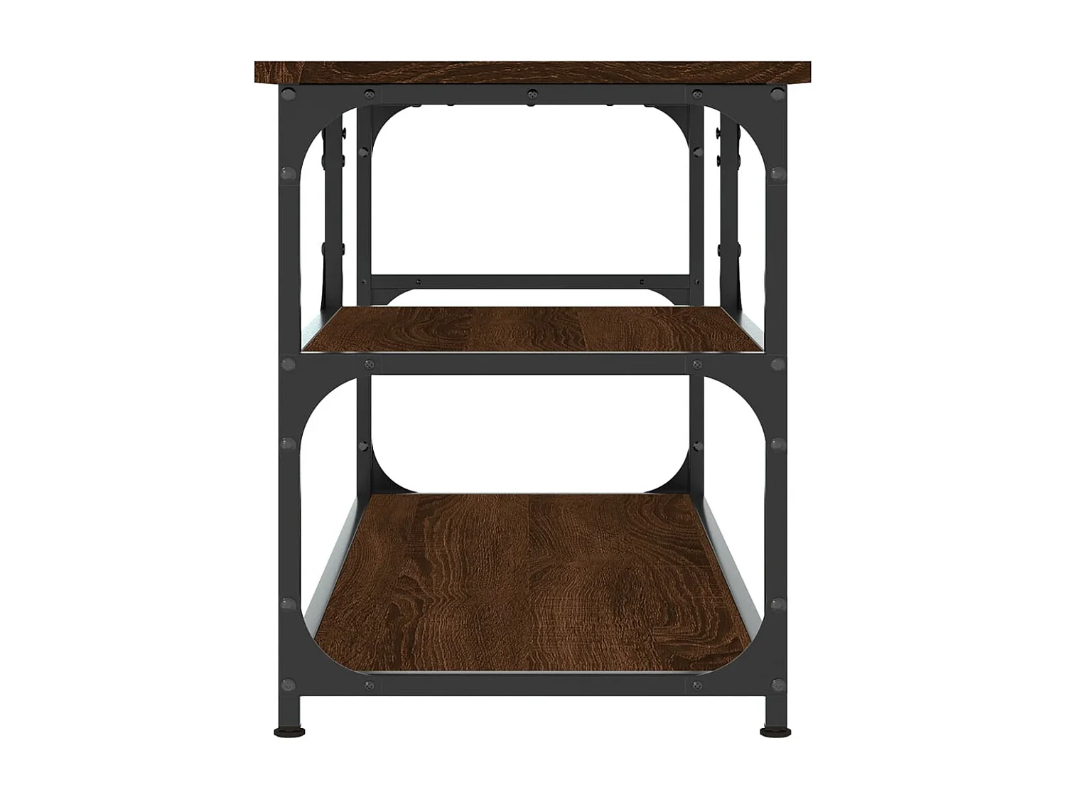 Leonard  Meuble TV chêne marron 103x38x46,5cm bois d'ingénierie et acier