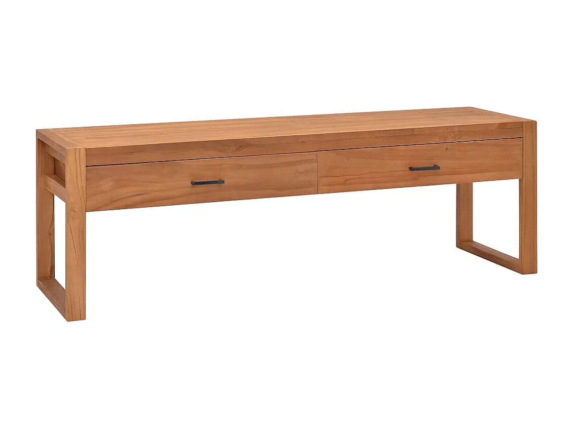Cardington  Mueble de TV madera maciza de teca 120x40x45 cm