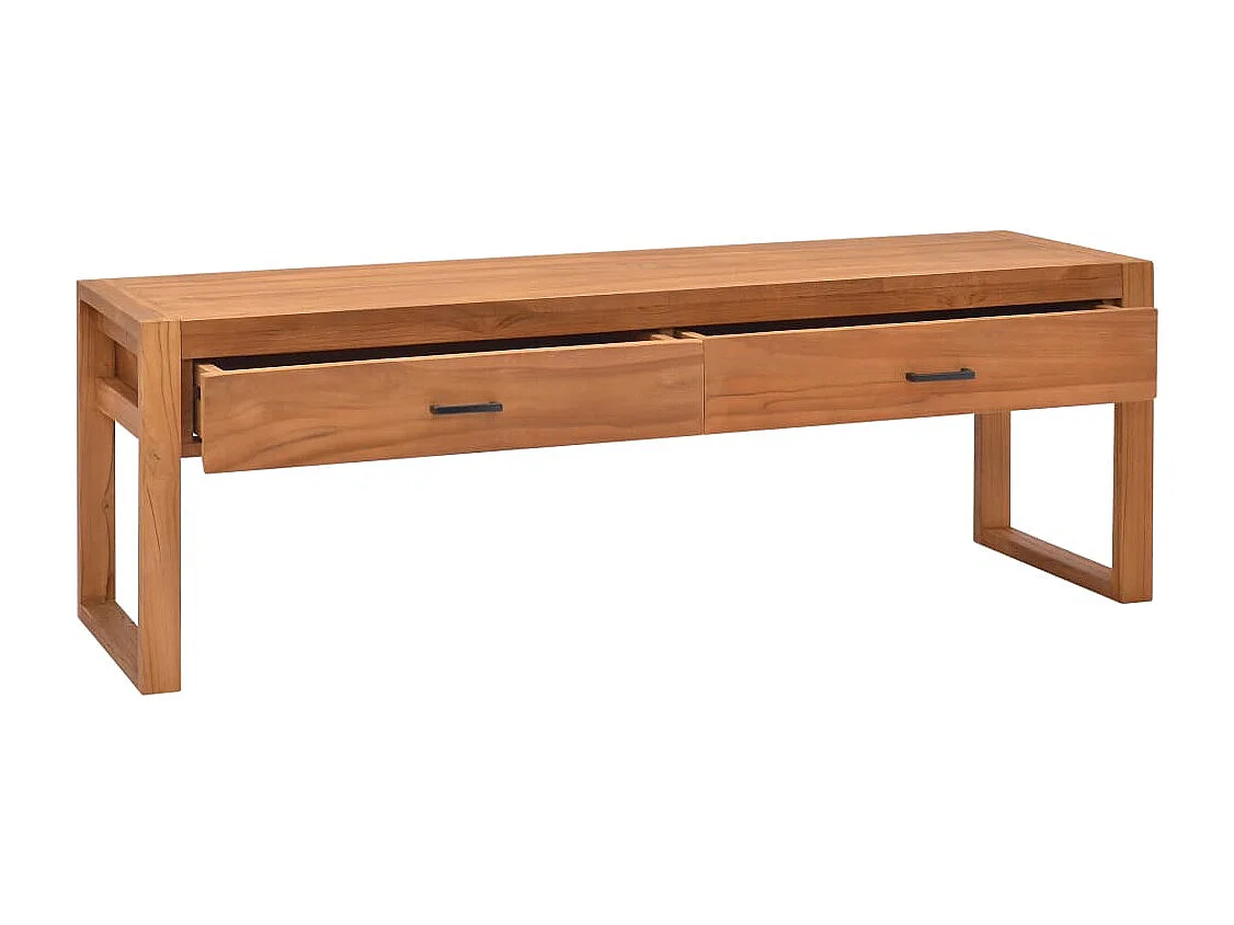 Cardington  Mueble de TV madera maciza de teca 120x40x45 cm