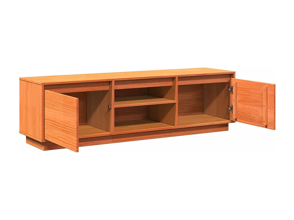 Gunes  Meuble TV cire marron 140x35x40 cm bois pin massif