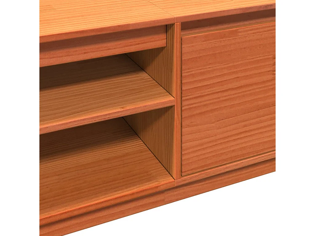 Gunes  Meuble TV cire marron 140x35x40 cm bois pin massif