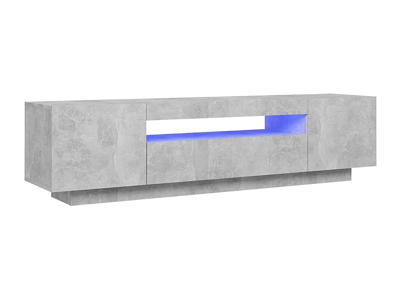 Crescent City  Meuble TV avec lumières LED gris béton 160x35x40 cm
