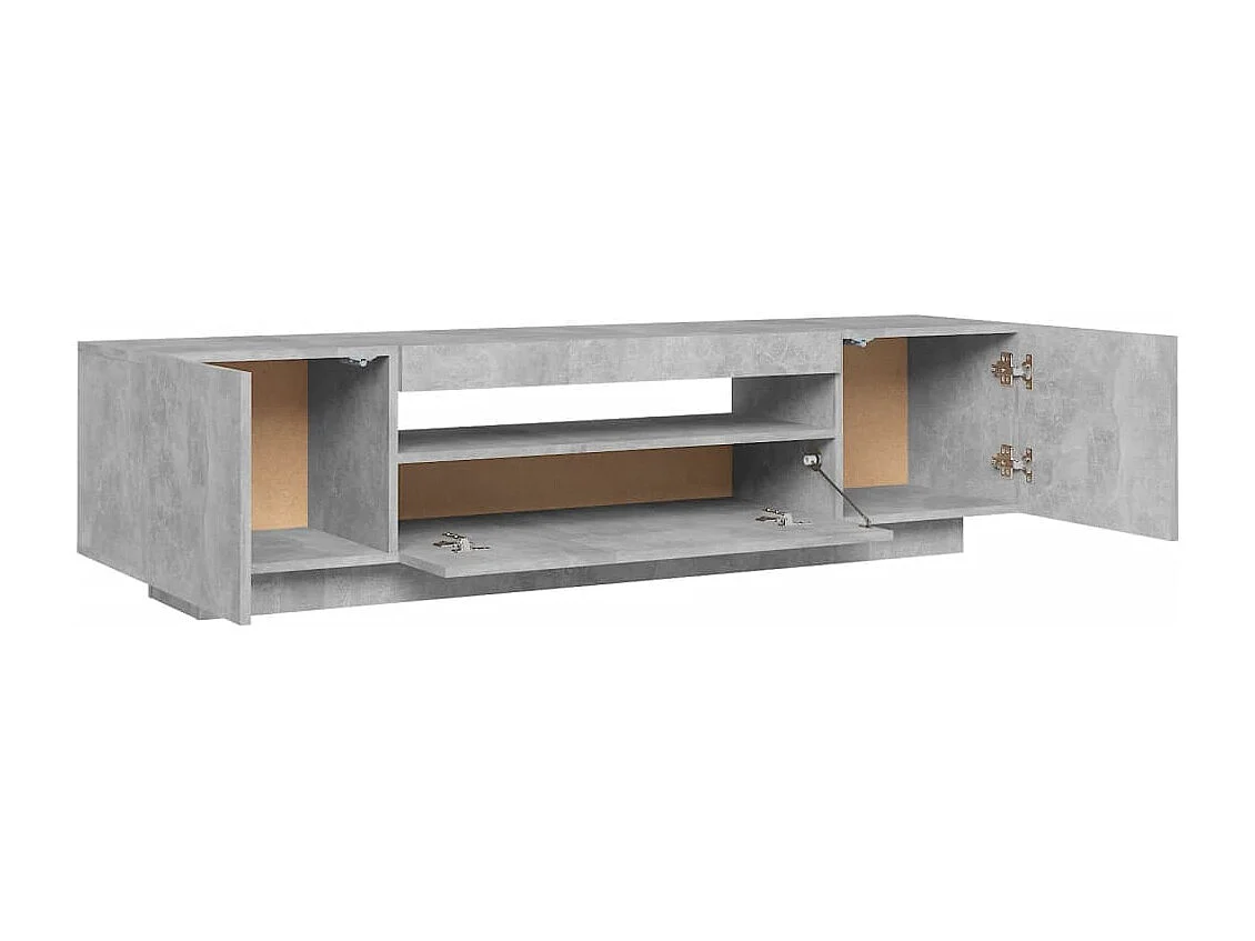 Crescent City  Mueble de TV con luces LED gris hormigón 160x35x40 cm