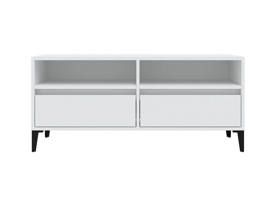 Simon-Pierre  Meuble TV blanc 100x34,5x44,5 cm bois d'ingénierie