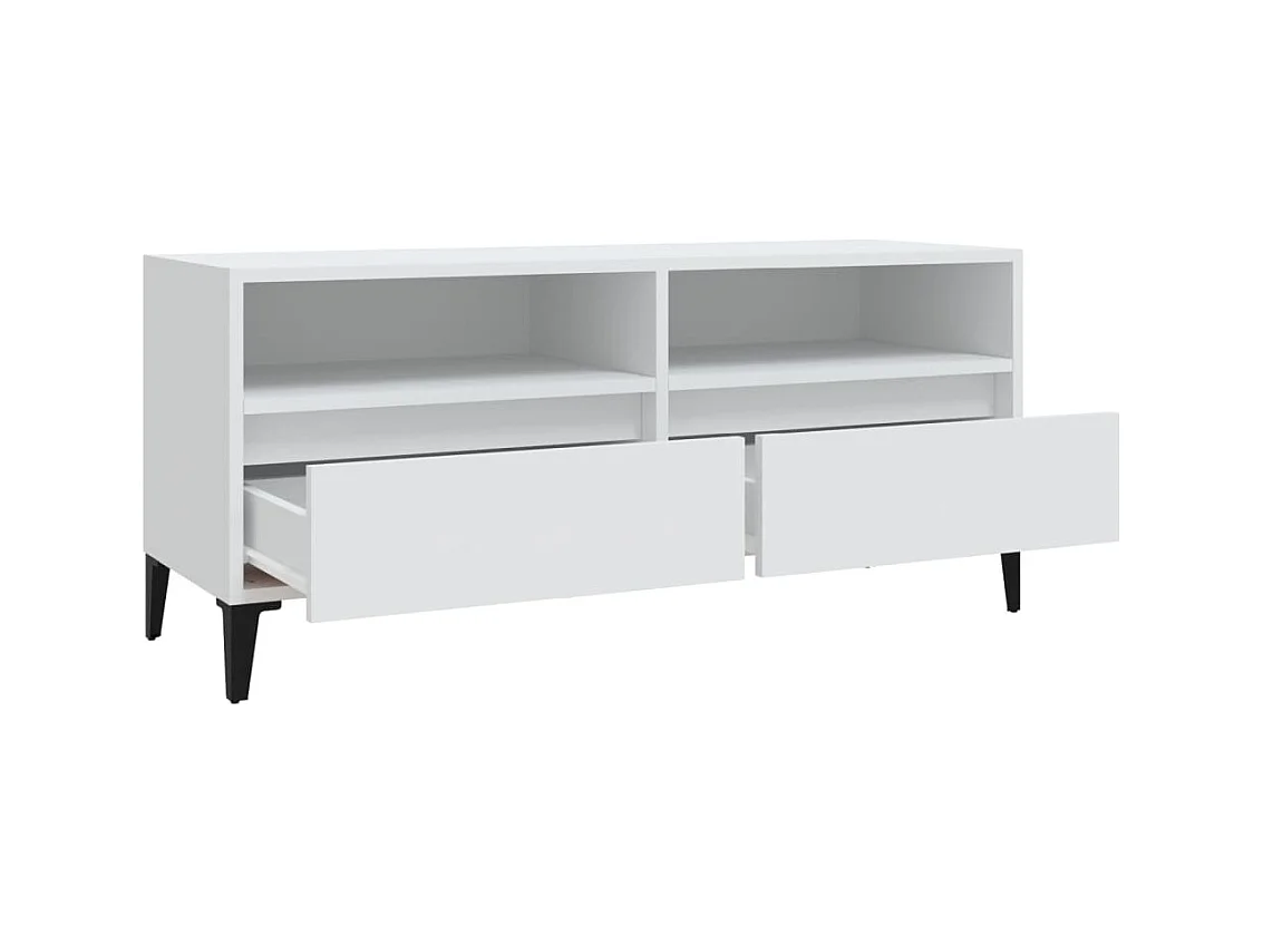 Simon-Pierre  Meuble TV blanc 100x34,5x44,5 cm bois d'ingénierie