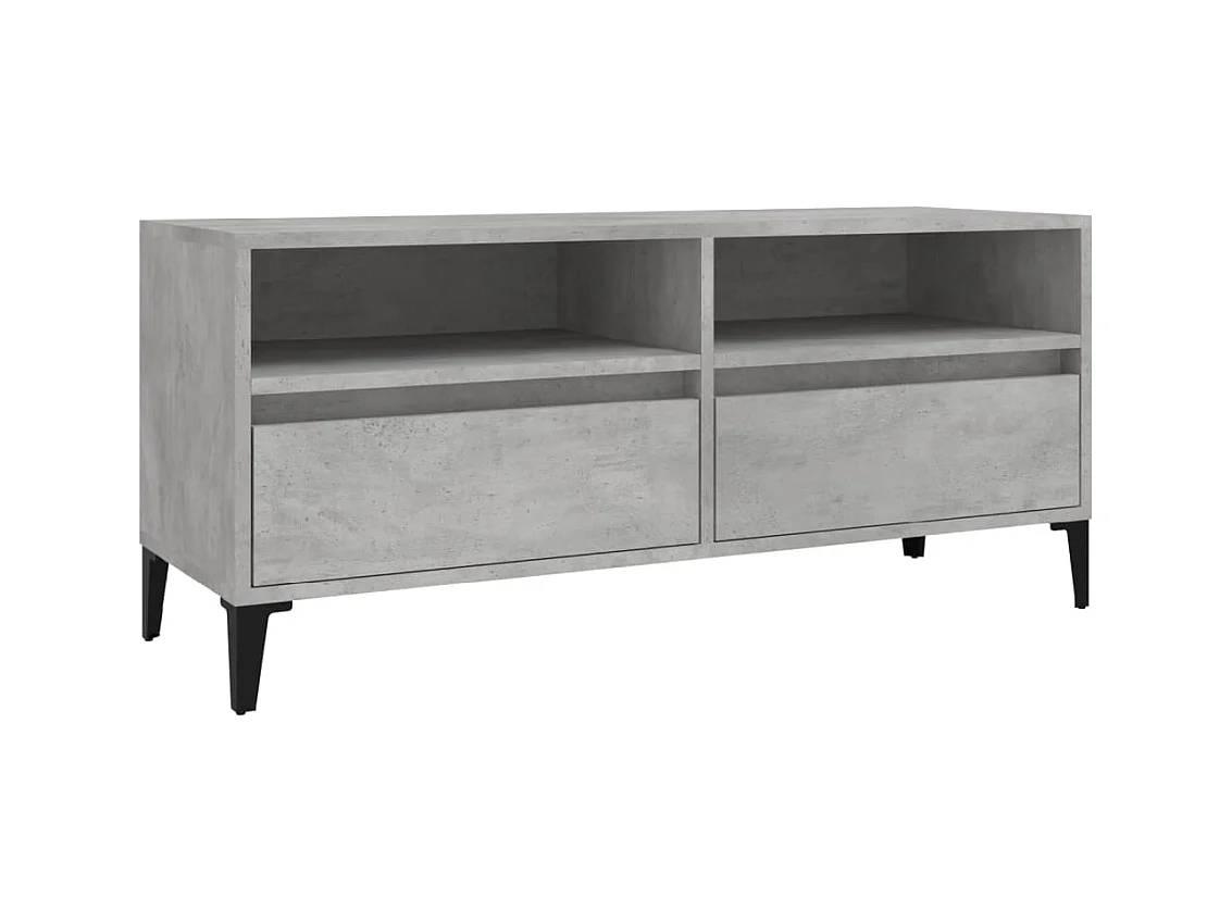 Simon-Pierre  Meuble TV gris béton 100x34,5x44,5 cm bois d'ingénierie