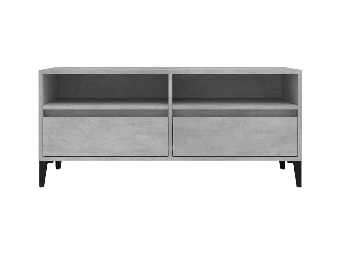 Simon-Pierre  Meuble TV gris béton 100x34,5x44,5 cm bois d'ingénierie