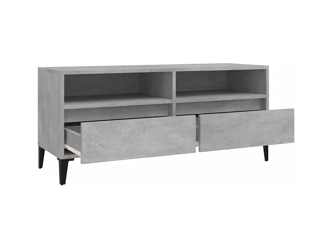 Simon-Pierre  Meuble TV gris béton 100x34,5x44,5 cm bois d'ingénierie