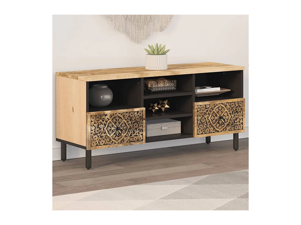 Garden Furniture -  Meuble TV 100x33x46 cm bois massif de manguier