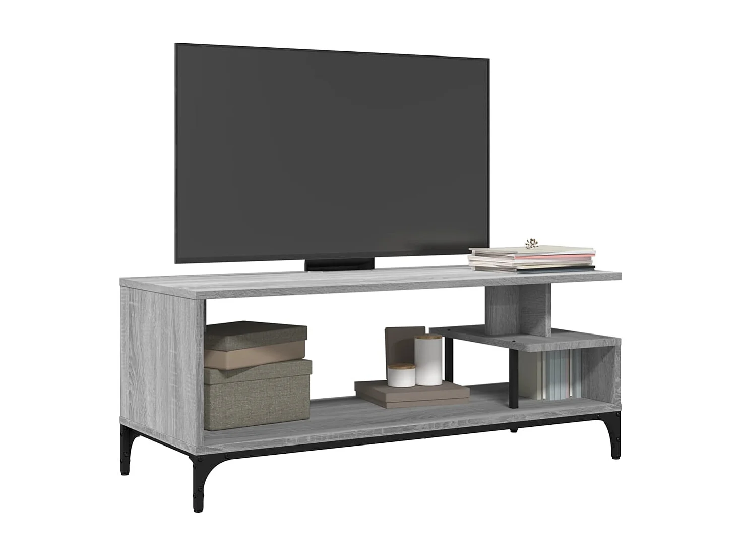 Trondheim  Mueble de TV madera de ingeniería y acero roble 102x40x41 cm