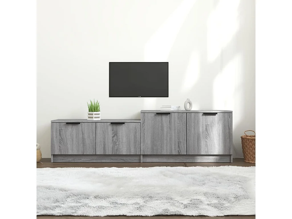 Nail  Tv-meubel 158,5x36x45 cm bewerkt hout grijs sonoma eikenkleurig