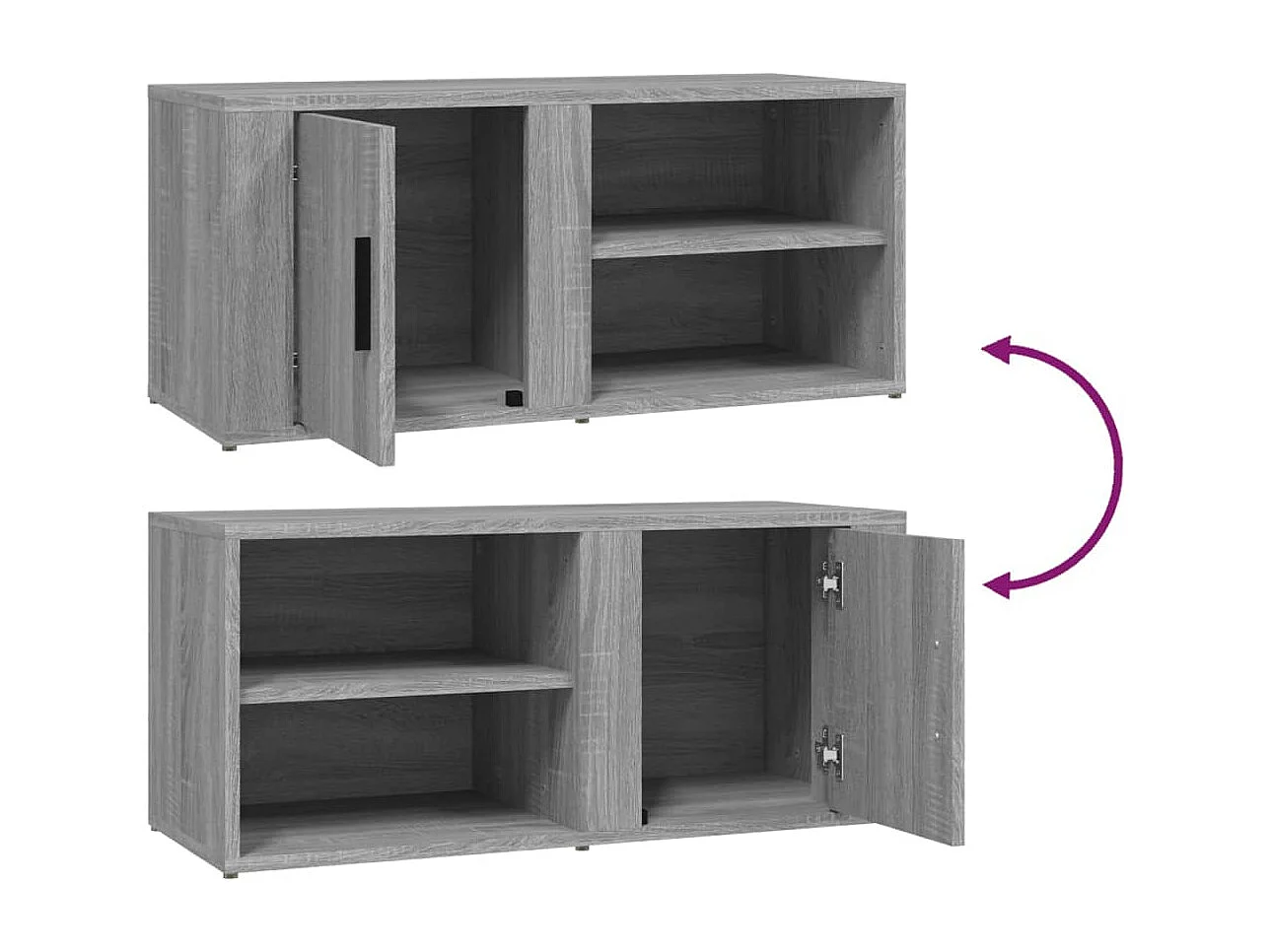 Arnaldo  Meuble TV Sonoma gris 80x31,5x36 cm Bois d'ingénierie