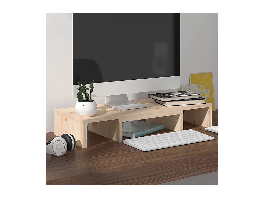 Prolenta Premium -  Support pour moniteur 60x24x10,5 cm Bois de pin solide
