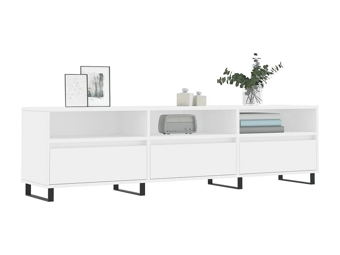 Hørning  Meuble TV blanc 150x30x44,5 cm bois d'ingénierie