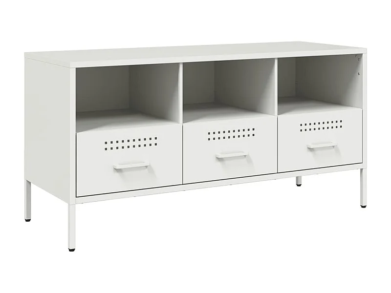Gryln  Meuble TV blanc 100,5x39x50,5 cm acier