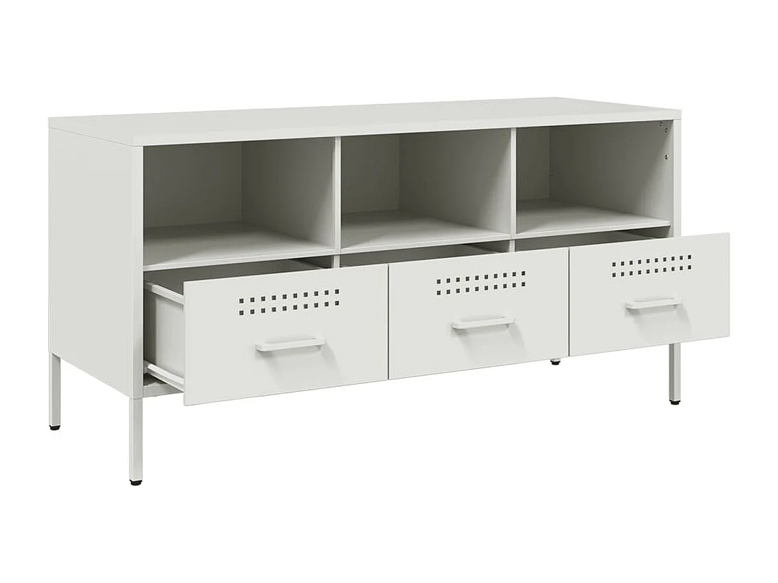 Gryln  Tv-meubel 100,5x39x50,5 cm staal wit