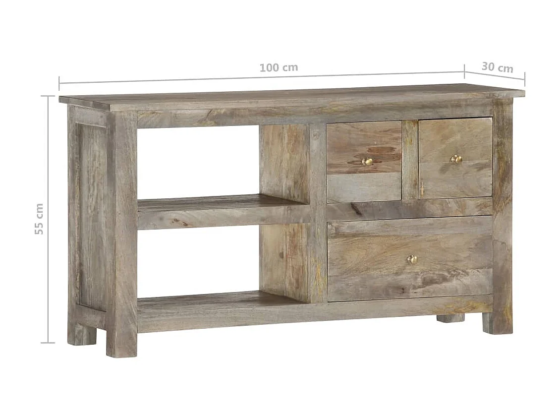 Garden Furniture -  Meuble TV 100x30x55 cm Bois de manguier massif