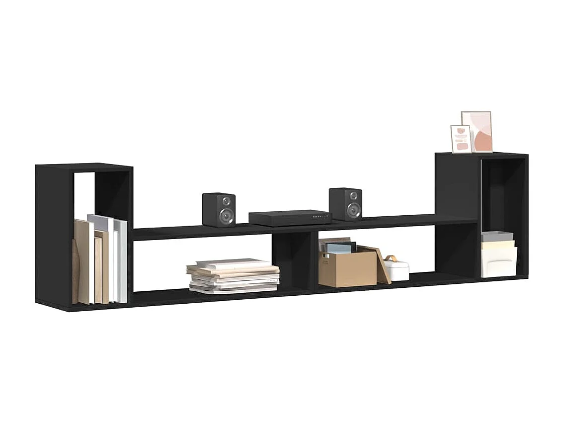 Dunmore  Meubles TV 2 pcs noir 100x30x50 cm bois d'ingénierie