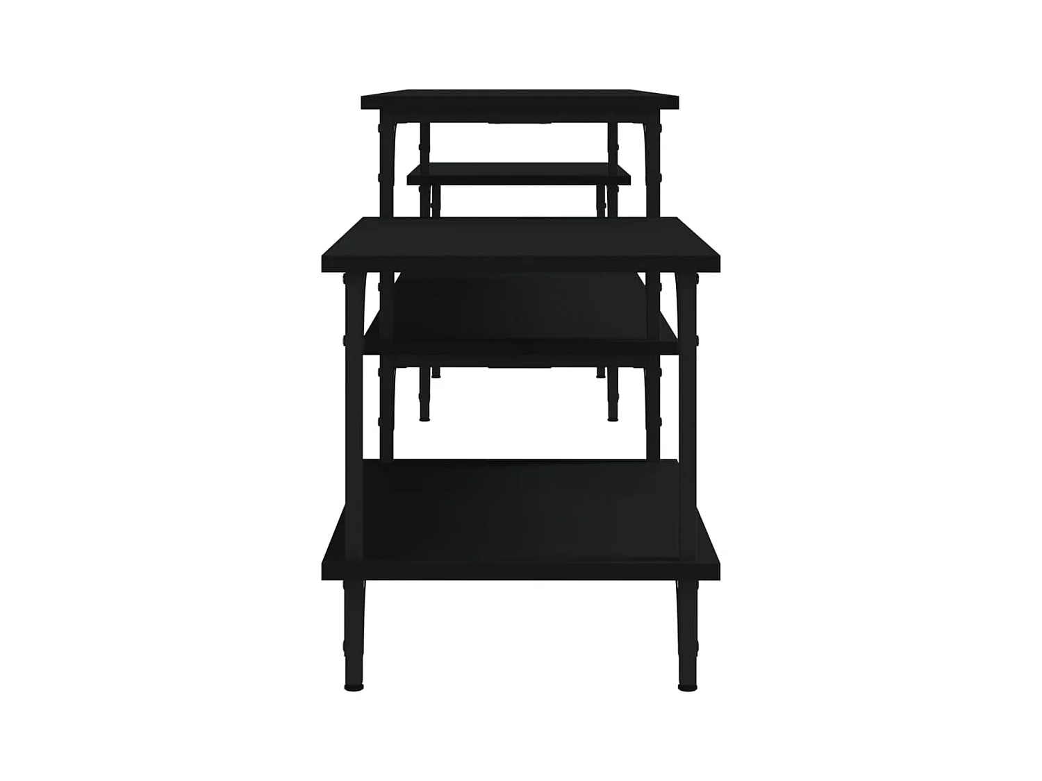 Rebecq  Meuble TV noir 197x35x52 cm bois d'ingénierie