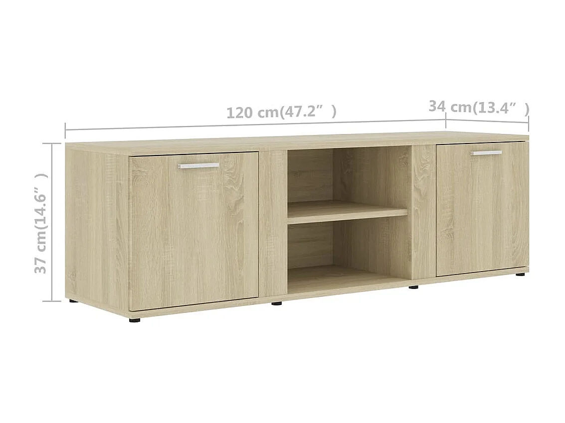 Teodoro Giuseppe  Meuble TV Chêne sonoma 120x34x37 cm Bois d’ingénierie