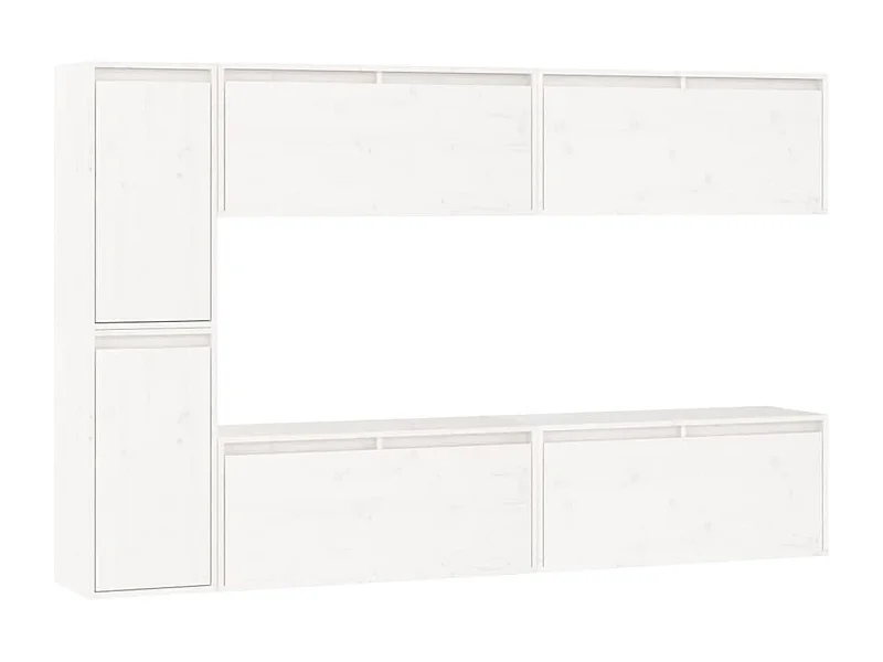 Taylor Anne  Tv-meubelen 6 st massief grenenhout wit