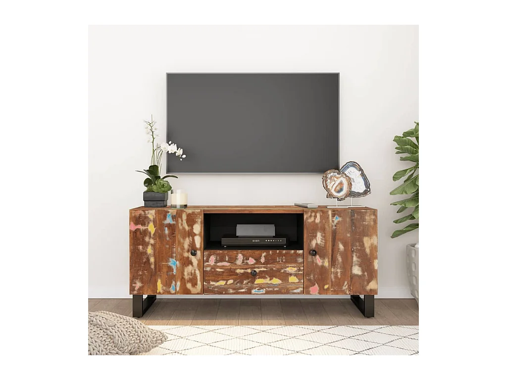 Invar  Tv-meubel 105x33,5x46 cm massief hout gerecycled bewerkt hout