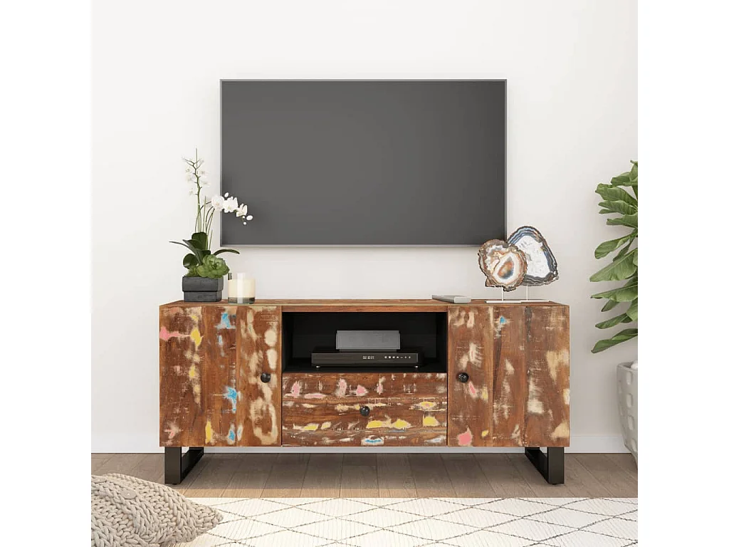 Invar  Meuble TV 105x33,5x46 cm bois de récupération et d'ingénierie