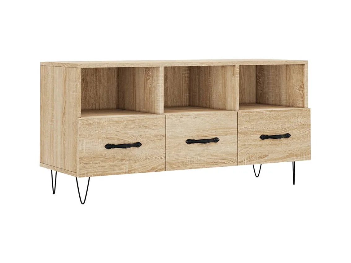 Juana Fernanda  Meuble TV chêne sonoma 102x36x50 cm bois d'ingénierie
