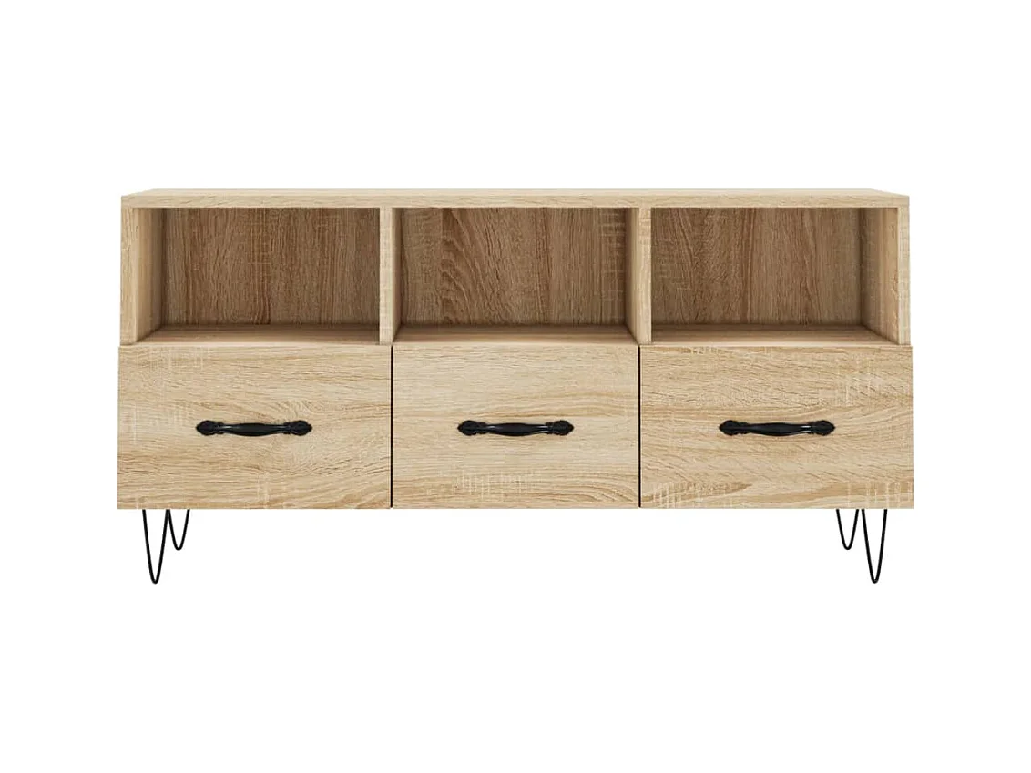 Juana Fernanda  Meuble TV chêne sonoma 102x36x50 cm bois d'ingénierie