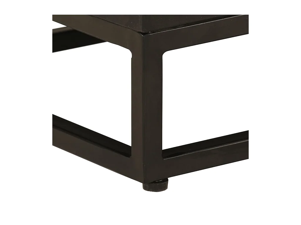 Garden Furniture -  Meuble TV noir 110x30x40 cm bois massif de manguier et fer