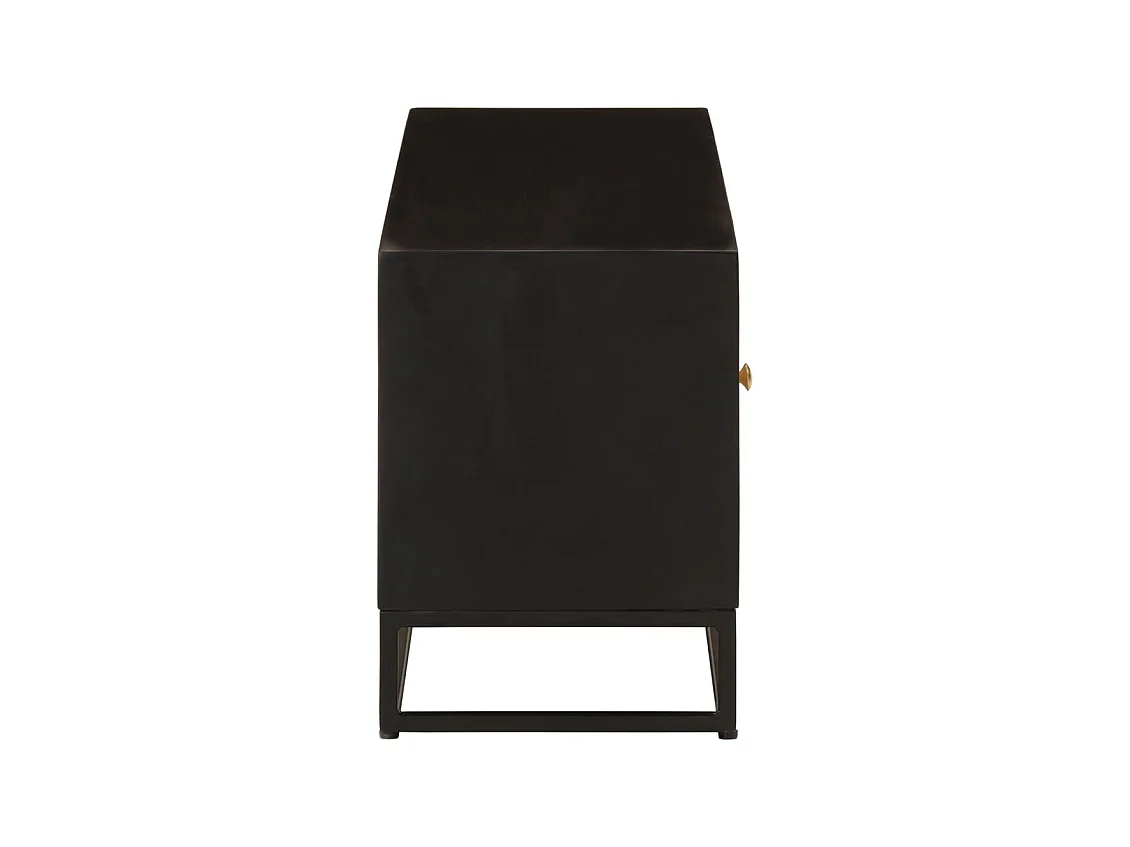 Garden Furniture -  Tv-meubel 110x30x40 cm massief mangohout en ijzer zwart