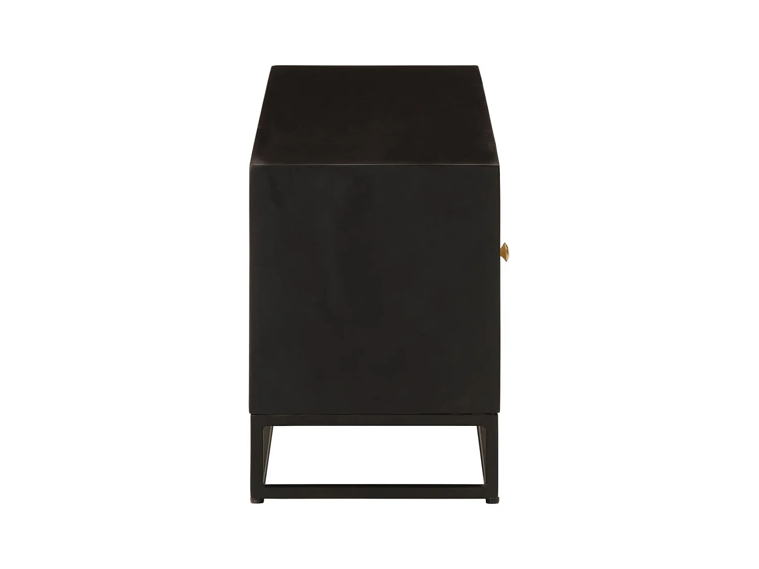 Garden Furniture -  Tv-meubel 110x30x40 cm massief mangohout en ijzer zwart