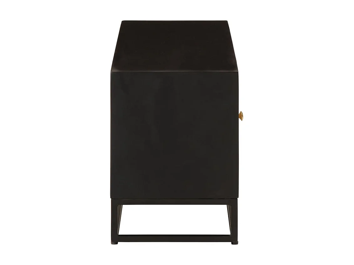 Garden Furniture -  Tv-meubel 110x30x40 cm massief mangohout en ijzer zwart