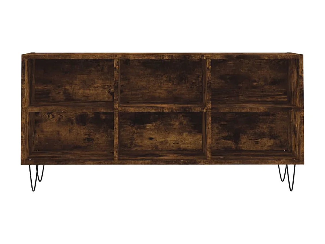 Cemre  Mueble de TV madera de ingeniería roble ahumado 103,5x30x50 cm