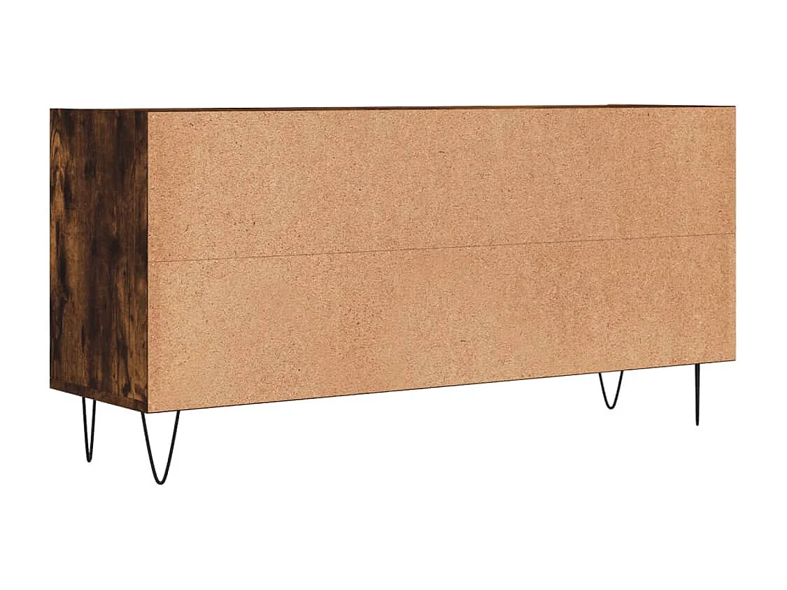 Cemre  Mueble de TV madera de ingeniería roble ahumado 103,5x30x50 cm