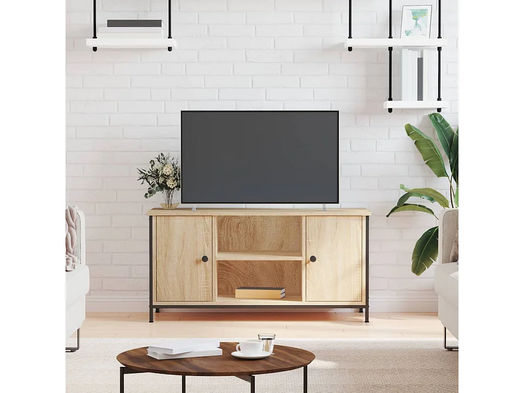 Xarnir  Meuble TV Chêne sonoma 100x40x50 cm Bois d'ingénierie