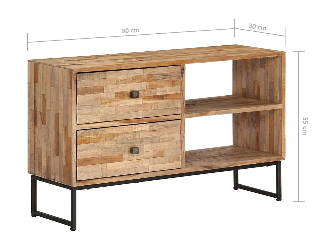 Garden Furniture -  Meuble TV Bois de teck recyclé 90 x 30 x 55 cm