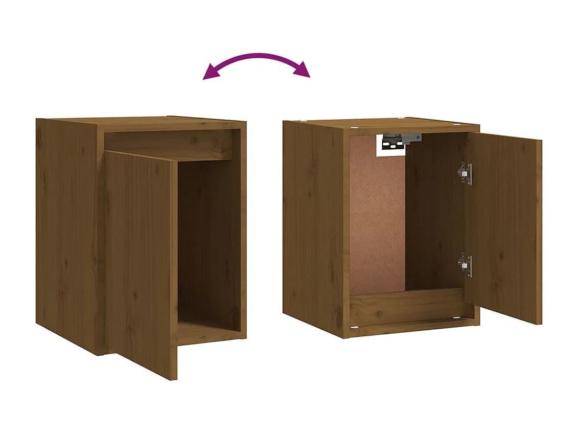 Vondal  Meubles TV 3 pcs Marron miel Bois massif de pin