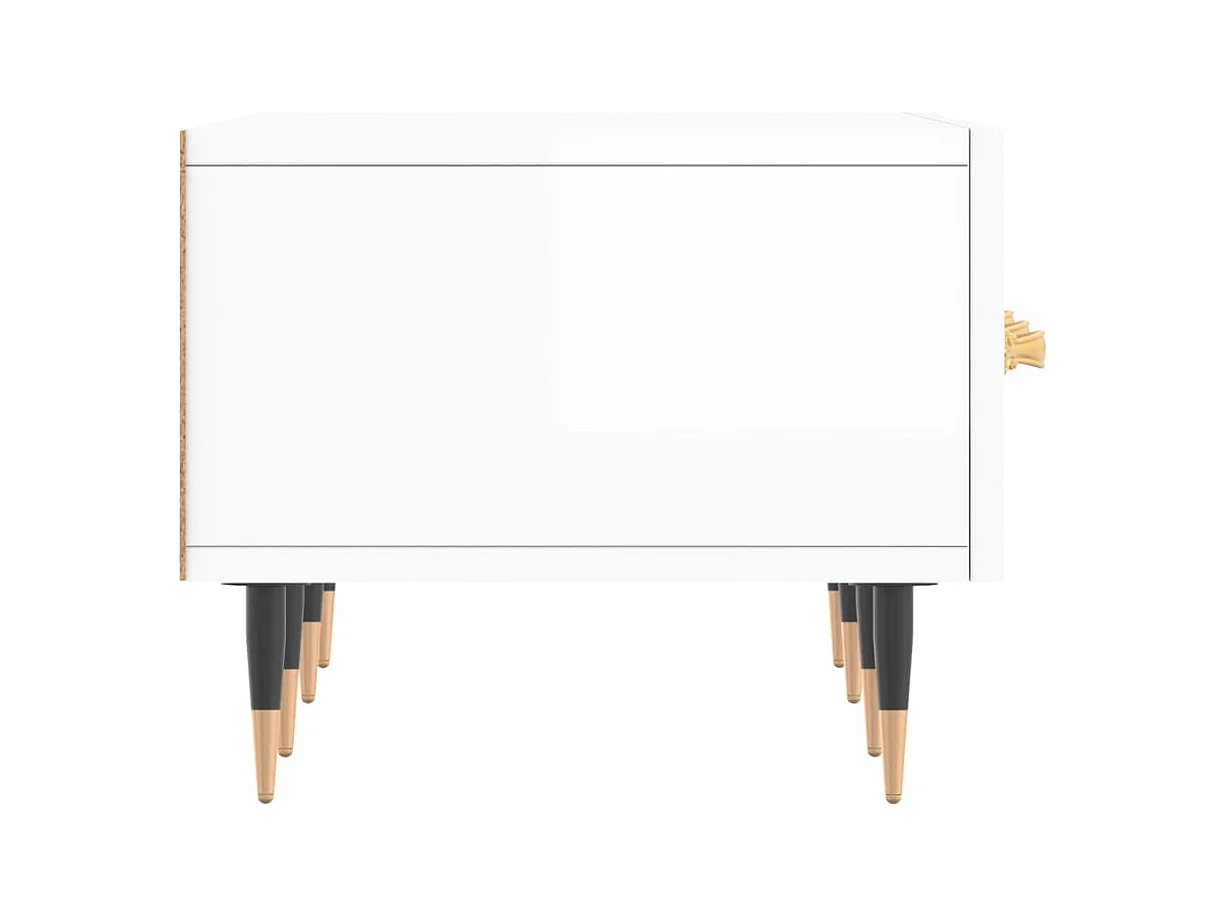 Sylvain-Paul  Meuble TV blanc brillant 150x36x30 cm bois d'ingénierie